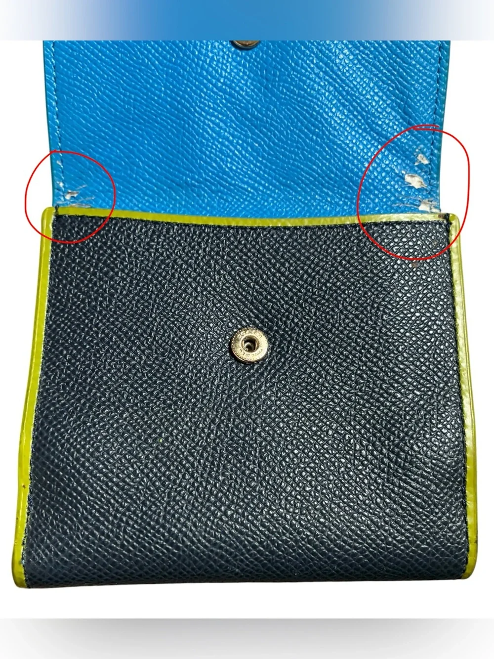Coach Trifold Colorblock Textured Leather Wallet